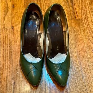 Green Leather Women's Shoes *Vintage*
